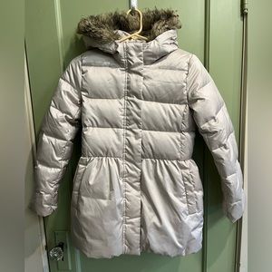 Gap Girls’ Size XL (12) Hooded Puffer Coat Off White